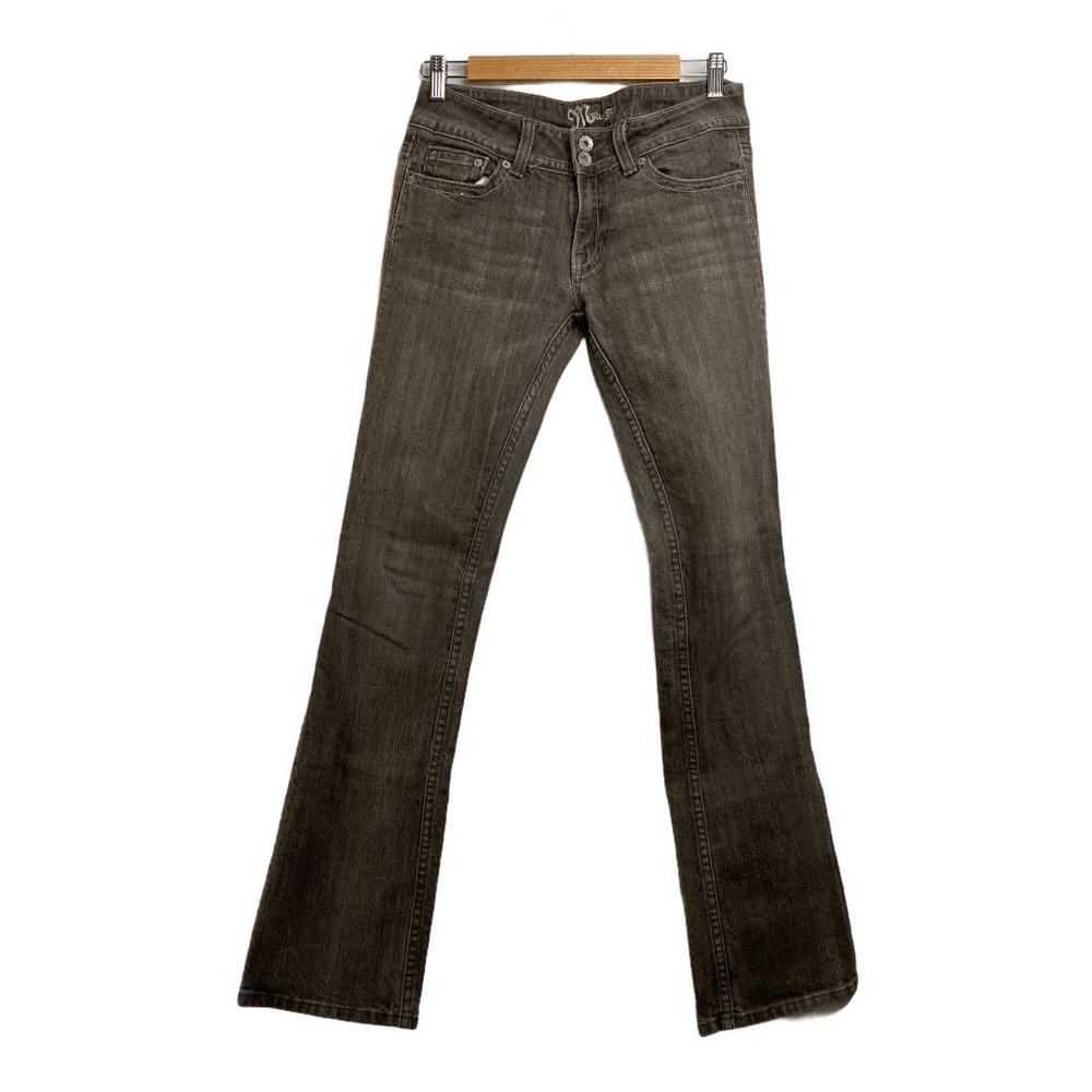 MISS ME Gray Flap Back Pocket Double Button Jeans